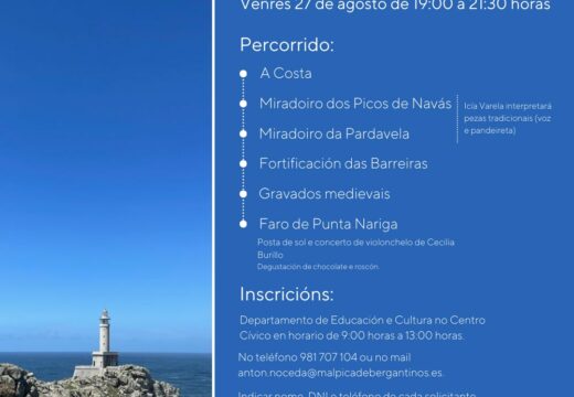 O Concello de Malpica programa un percorrido paisaxístico e cultural por Nariga para o venres 27 de agosto